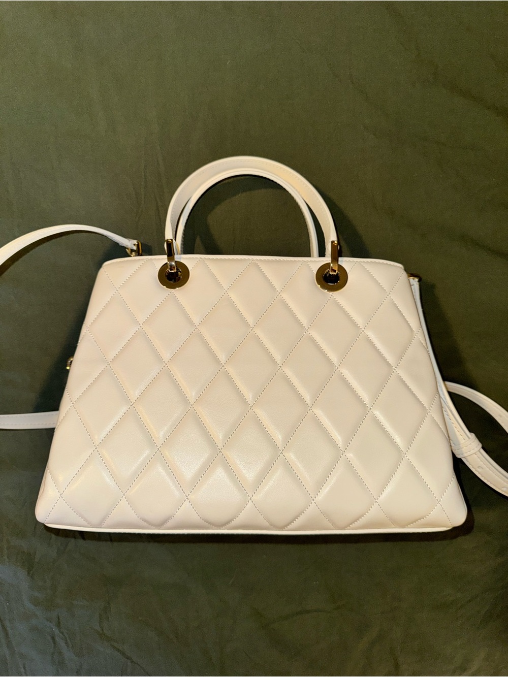 kate spade White Quilted Leather Satchel with Gold Hardware - Picture 2 of 6